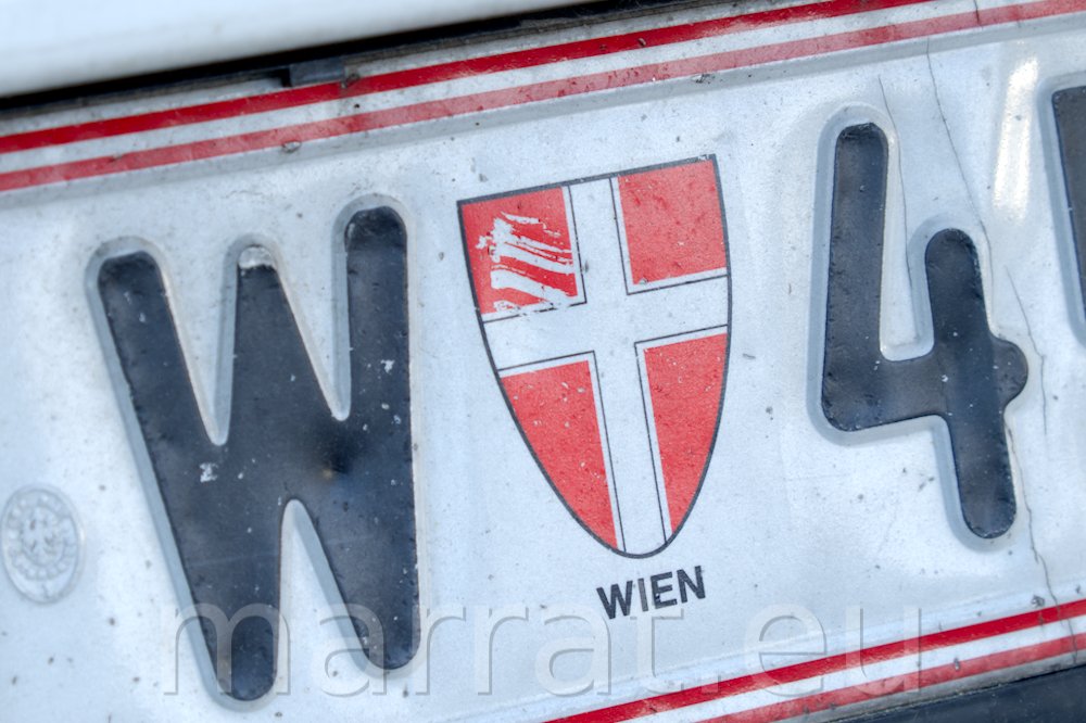 Vienna crest on a license plate