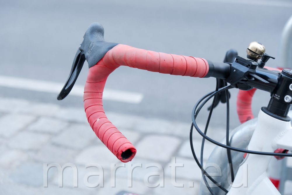 Red bycicle handles